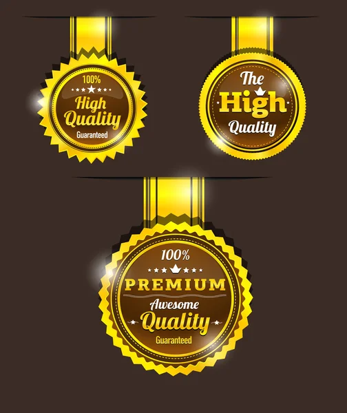 Gyllene vintage klistermärke — Stock vektor