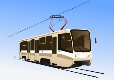 City tram vector clipart
