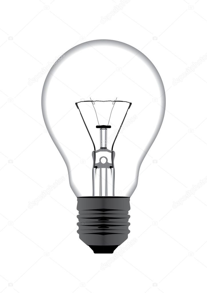 Realistic light bulb isolated on white