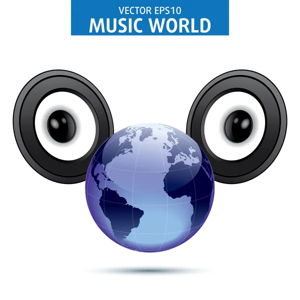 Globo de Música do mundo. Ilustração vetorial — Vetor de Stock