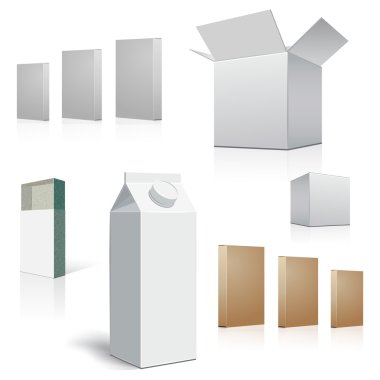 set vector images of packing containers clipart