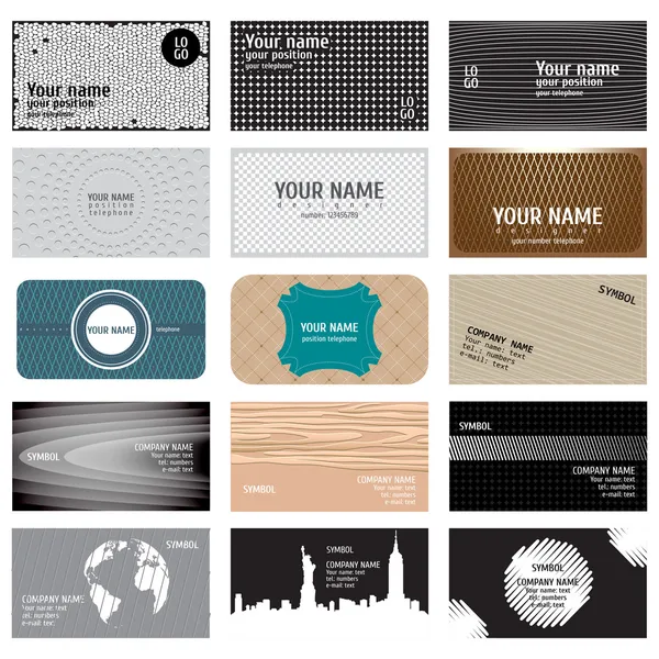 Vintage business cards collection. — Stock Vector