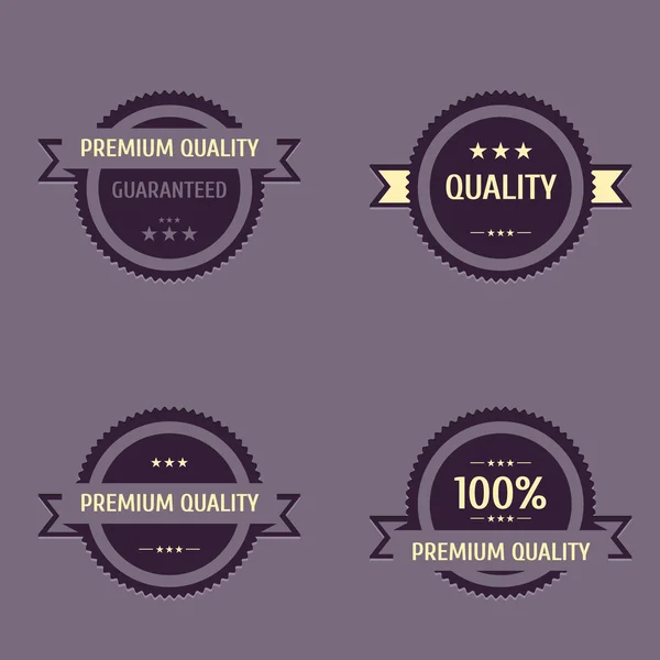 Collection of Premium Quality and Guarantee Labels — Stock Vector