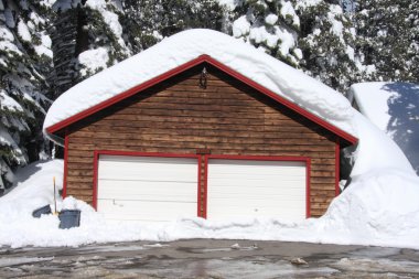 Snow Covered Garage clipart