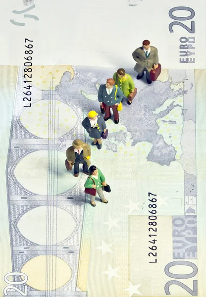 stock image Miniature queue twenty euros