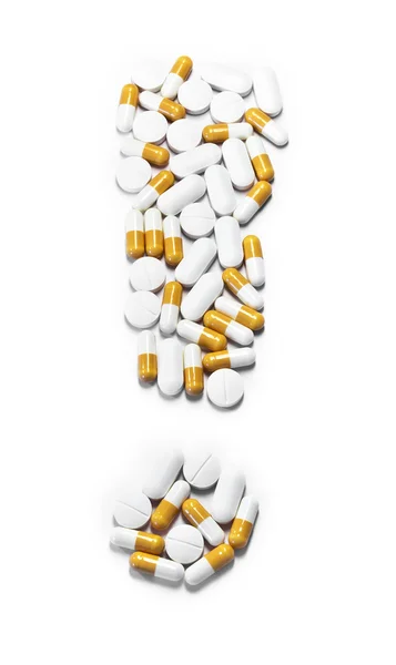 Pills exclamation — Stock Photo, Image
