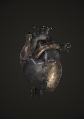 Steam-punk metal heart clipart