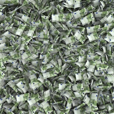 Giant money background flying 100 euro notes clipart