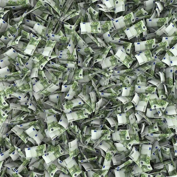Giant money background flying 100 euro notes — Stock Photo, Image