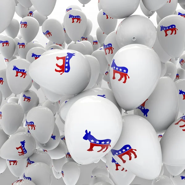 Globos demócratas - el símbolo del partido democrático en Estados Unidos . — Foto de Stock