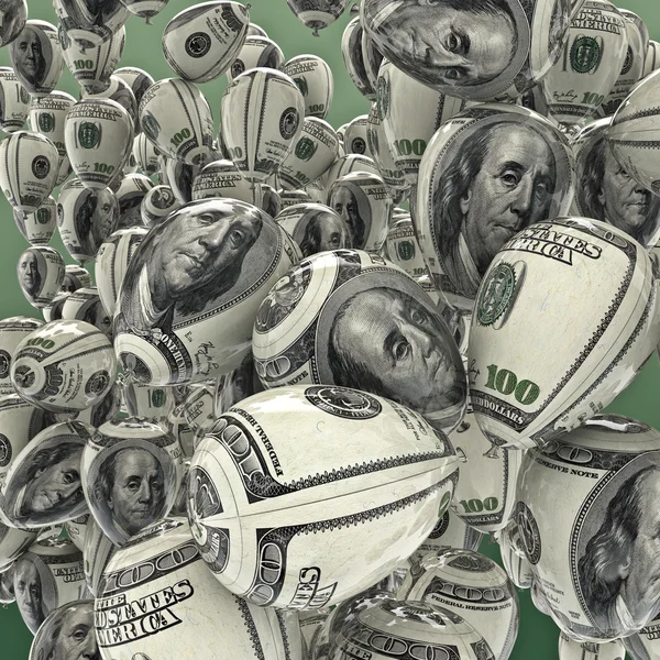 Hundred dollar balloons — Stock Photo, Image