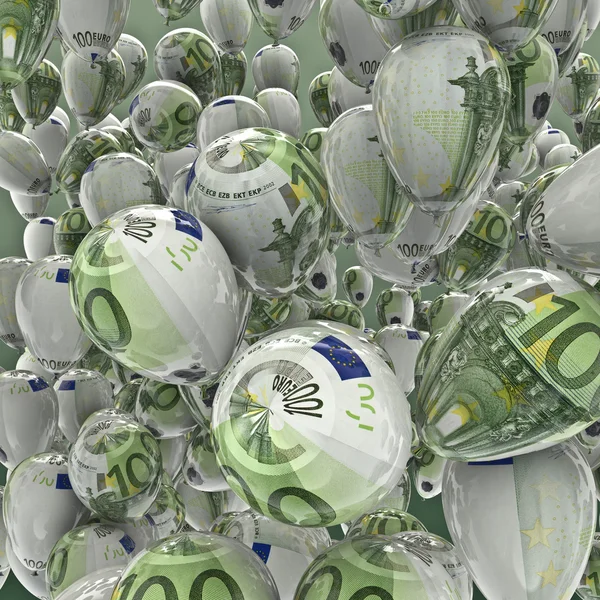 Hundred euro balloons — Stock Photo, Image