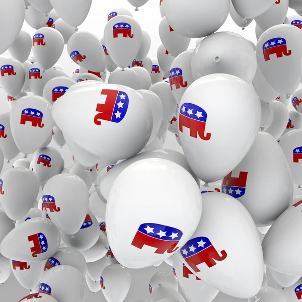 Balões republicanos - o símbolo do partido republicano nos EUA . — Fotografia de Stock