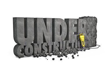 Under construction stone clipart