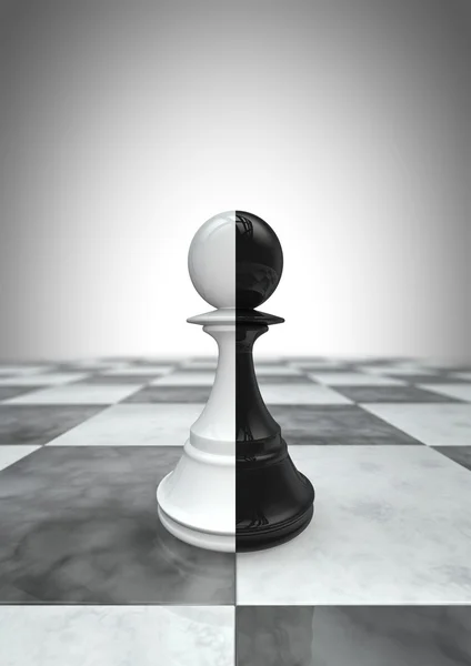 Big pawn black and white — Stock Photo, Image