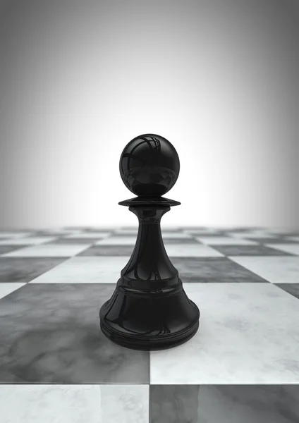 Big pawn black — Stock Photo, Image