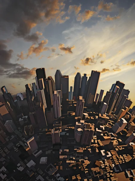 Solnedgång Stad — Stockfoto
