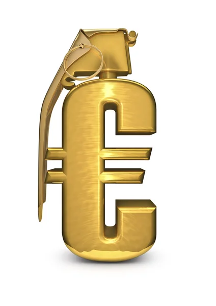 Euro grenade in gold — Stock Photo, Image