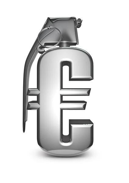Euro grenade in silver — Stock Photo, Image