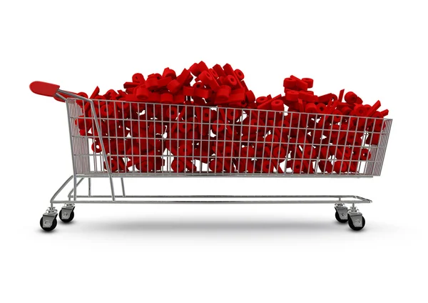 Extra grote winkelen trolley koffer percentages — Stockfoto