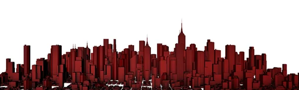 Panorama rojo de la ciudad, fácil de colorear —  Fotos de Stock