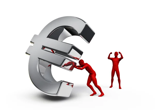 Împingând euro — Fotografie, imagine de stoc