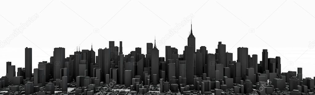 Black city panorama