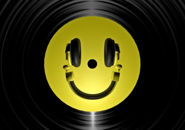 Vinil kulaklık smiley