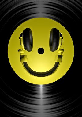 Vinil kulaklık smiley