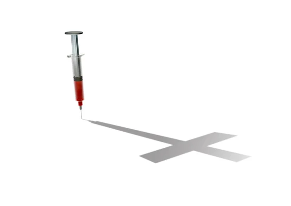 Syringe cross — Stock Photo, Image