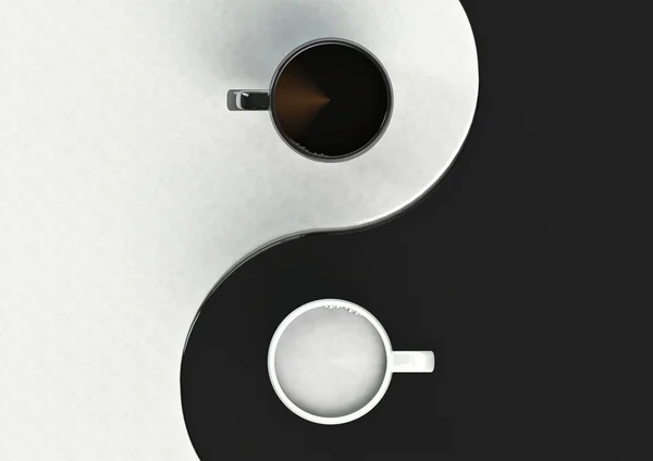 Гармония кофе Инь Янь — стоковое фото