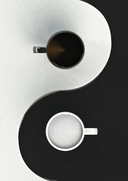 Гармония кофе Инь Янь — стоковое фото