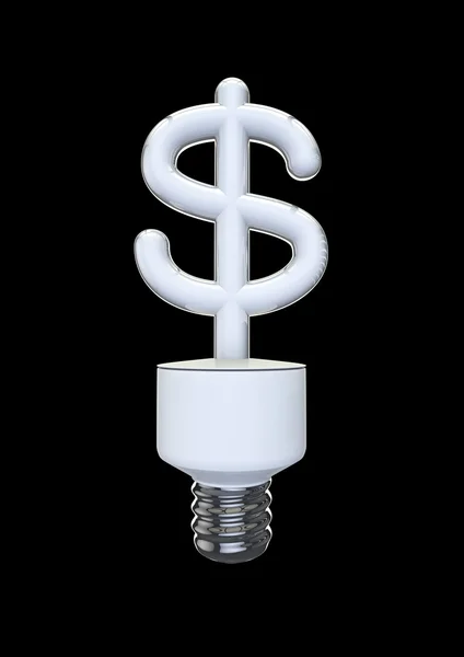 Lâmpada de energia do dólar — Fotografia de Stock