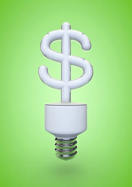 Lâmpada de energia do dólar — Fotografia de Stock