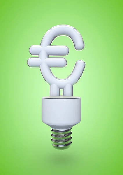 Euro lampadina di energia — Foto Stock