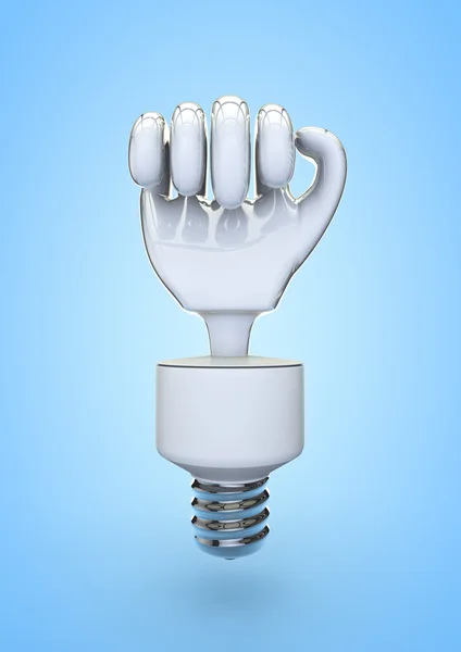 Energy bulb fist — Stock Photo, Image