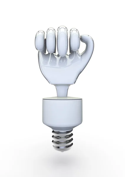 Energi lampa knytnäve — Stockfoto