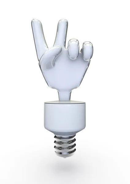 Energie lamp overwinning of vredesteken — Stockfoto