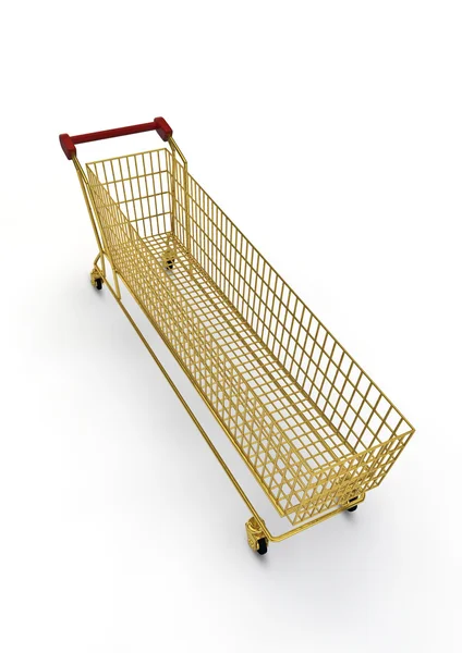 Extra large gold shopping trolley — Stock Photo, Image