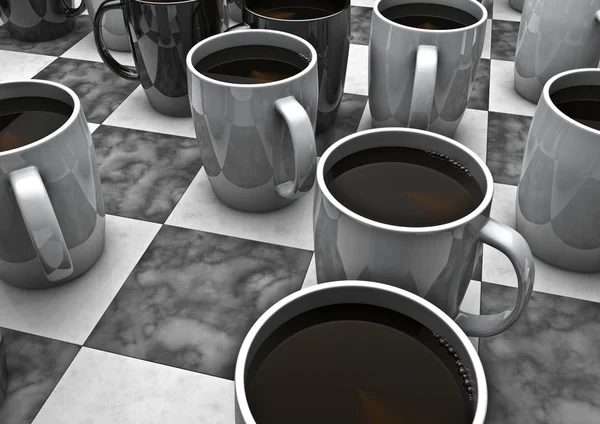 Coffee checkers board game — Stock Photo, Image