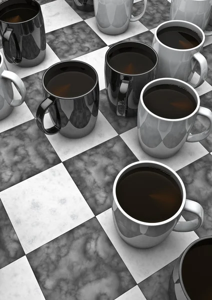 Coffee checkers board game — Stock Photo, Image
