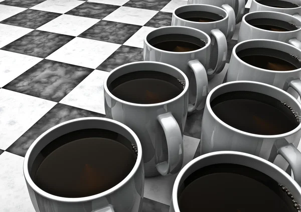コーヒー チェッカー ボード ゲーム — ストック写真