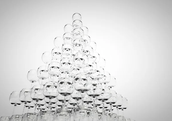 Пирамида бокалов для вина — стоковое фото