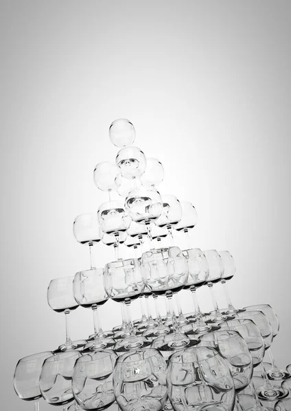 Pirámide de copas de vino — Foto de Stock