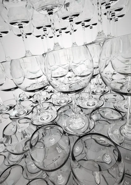 Pyramid of wine glasses — Stock Photo, Image