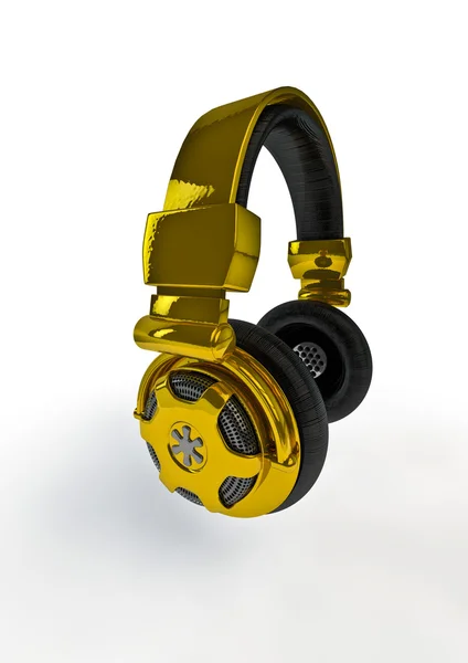 Fones de ouvido ouro — Fotografia de Stock