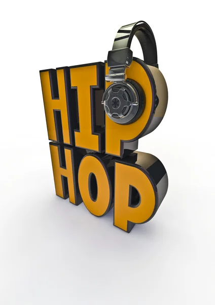 Hip-Hop-Titel mit Kopfhörern — Stockfoto