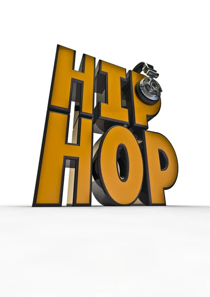 Hip-hop titel met koptelefoon — Stockfoto