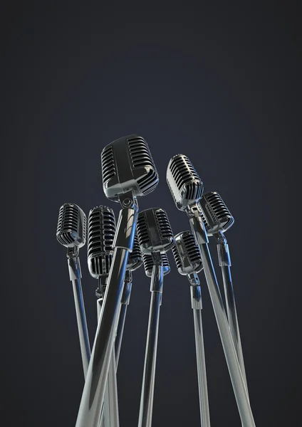 Microfones retro — Fotografia de Stock