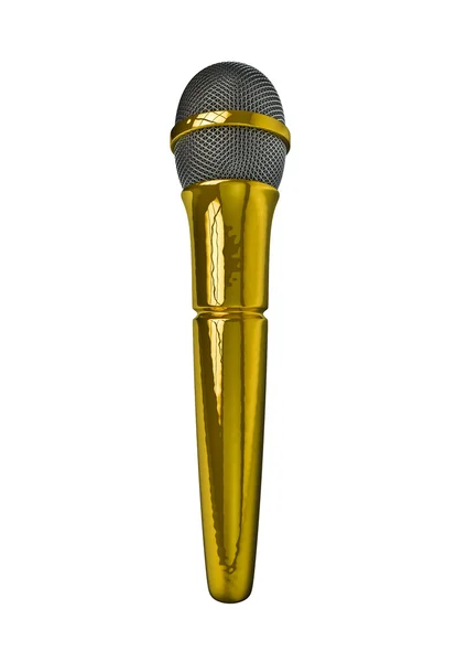 Mikrofon piosenkarka złota — Zdjęcie stockowe